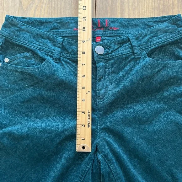 Elle Teal Paisley-Print Straight Leg Jeans - Picture 9 of 11
